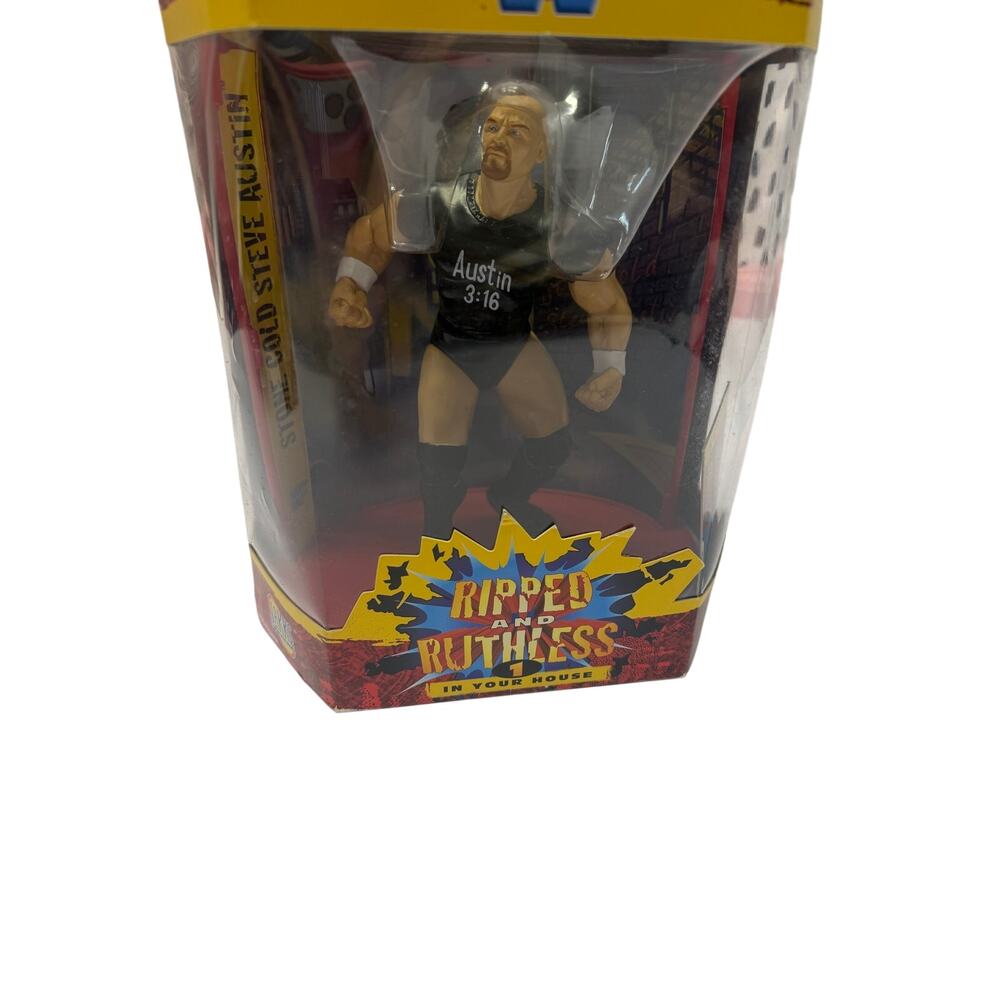 1997 WWF Jakks Stone Cold Steve Austin Ripped & Ruthless, NIB - Picture 2 of 6
